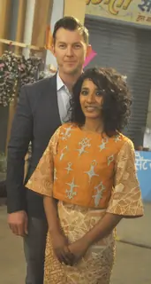 Brett Lee and Tannishtha Chatterjee promotes 'Unindian' at Bhabhi Ji Ghar Par hai