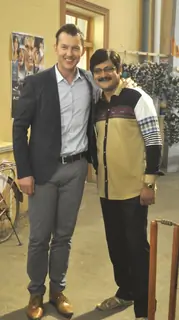 Brett Lee and Rohitashv Gaur promotes 'Unindian' at Bhabhi Ji Ghar Par hai