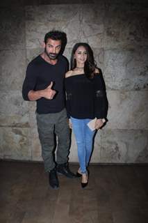 John Abraham with his wife Priya Runchal snapped