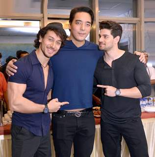 Tiger Shroff and Suraj Pancholi at Special screening of the film 'Dishoom'