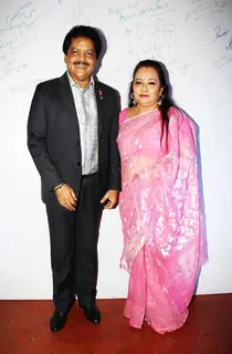 Singer Udit Narayan with his wife at Post wedding celebrations of Sambhavna & Avinash at Bora Bora