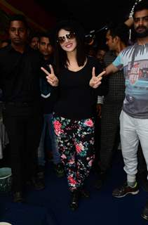 Sunny Leone at Mahurat of 'Tera Intezaar'