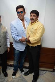 Manoj and Ravi at the Press confrence of Luv Kush biggest Ram Leela at Constitutional Club