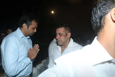 Salman Khan at prayer meet of  Rajat Barjatya