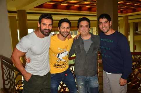 John Abraham, Varun Dhawan, David Dhawan and Rohit Dhawan Promotes 'Dishoom'