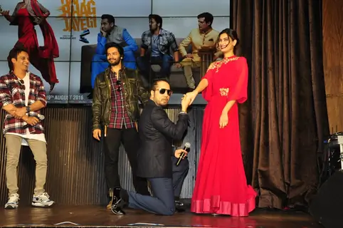 Ali Fazal, Jimmy Shergill, Mika Singh and Diana Penty at Launch of 'Happy Bhag Jayegi'