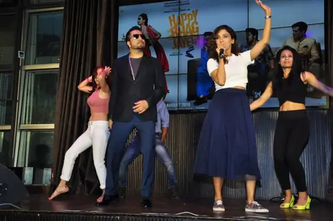 Mika Singh and Neeti Mohan at Launch of 'Happy Bhag Jayegi'