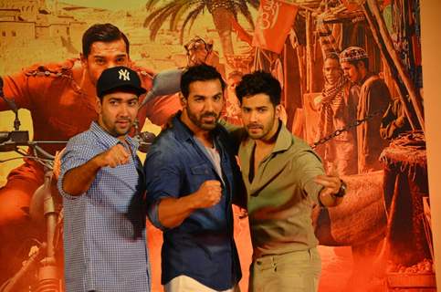 Varun Dhawan, John Abraham and Rohit Dhawan at Success Bash of 'Dishoom'