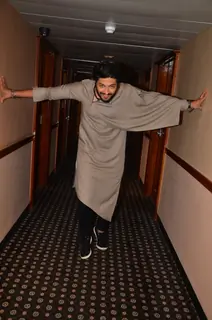 Ali Fazal poses for the shutterbugs while promoting Happy Bhag Jayegi!