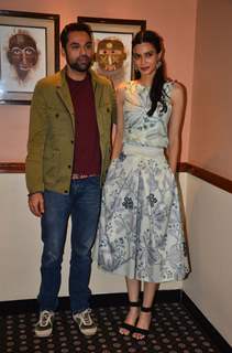 'The pretty' Diana Penty and Abhay Deol poses for the shutterbugs while promoting Happy Bhag Jayegi!