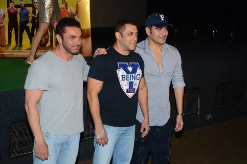 Salman Khan, Arbaaz Khan and Sohail Khan at Trailer launch of 'Freaky Ali'