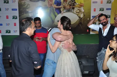Sohail Khan and Amy Jackson hugs each other at Trailer launch of 'Freaky Ali'