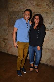 Rahul Bose and Zoya Akhtar at a movie screening