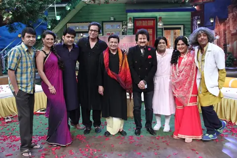Singers Anup Jalota, Pankaj Udas, Talat Aziz on the sets of 'The Kapil Sharma Show'