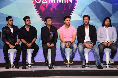 A.R. Rahman, Sulaiman Merchant and Salim Merchant at Qyuki musical collaboration with YouTube event