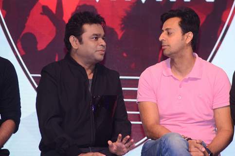 A.R. Rahman, Sulaiman Merchant and Salim Merchant at Qyuki musical collaboration with YouTube event