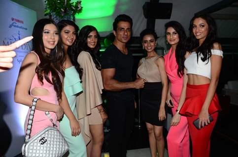 Sonu Sood with others atLaunch of Yamaha Fascino Miss Diva 2016