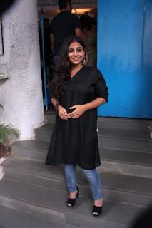 Vidya Balan Snapped with Family at Olives Restaurant