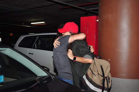 Neha Dhupia snapped hugging Vinay Pathak at Airport