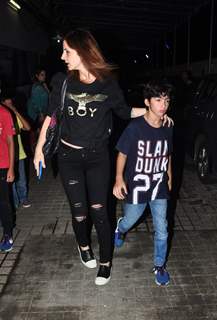 Suzanne Khan snapped with kids at PVR