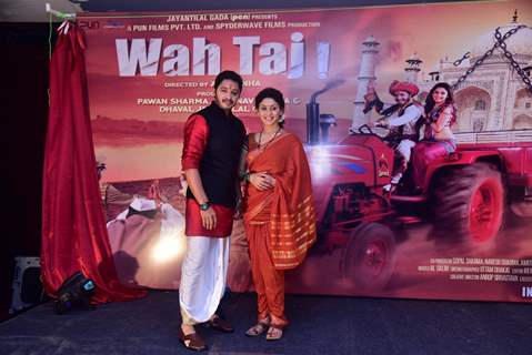 Shreyas Talpade and Manjari Fadnis at Poster Launch of 'Wah Taj'