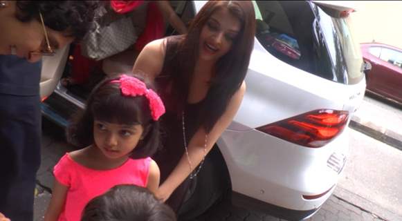 Aishwarya Rai Bachchan with her Daughter at Vidya's kids Bday Bash