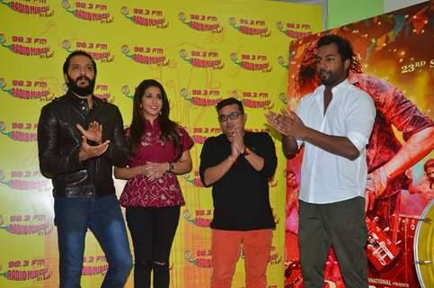 Riteish Deshmukh, Krishika Lulla and Ravi Jadhav at Launch of the song 'Bappa Tu' of film Banjo