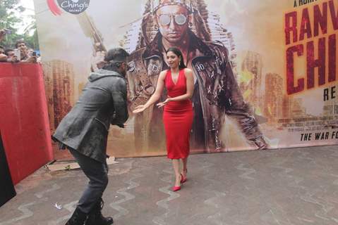 Ranveer Singh and Tamannaah Bhatia promotes'Ranveer Ching Returns' at Gaitey Galaxy Theatre