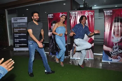 Shekhar Ravjiani, Shaan and Neeti Mohan at Success Bash of 'The Voice India Kids'