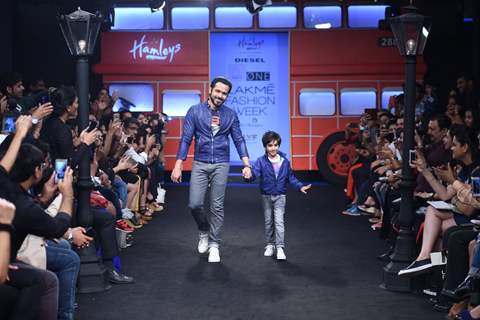 Day 5 - Emraan Hashmi walks with his son Ayaan at Lakme Fashion Week '16