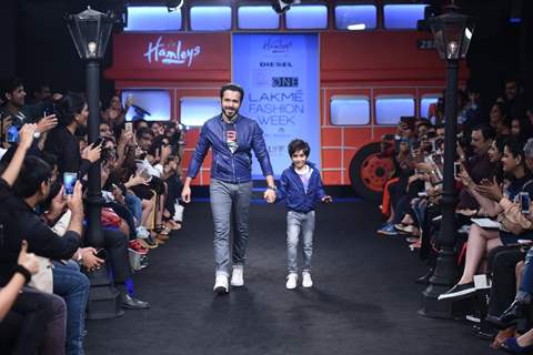 Day 5 - Emraan Hashmi walks with his son Ayaan at Lakme Fashion Week '16