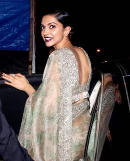 Deepika Padukone in Sabyasachi Snapped at Olive Bar