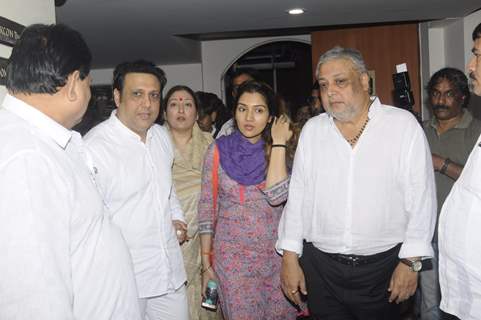 Govinda with his wife and daughter Tina at Prayer meet of Krushna Abhishek's father!