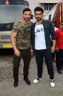 John Abraham and Arjun Kapoor snapped at Mehboob Studio