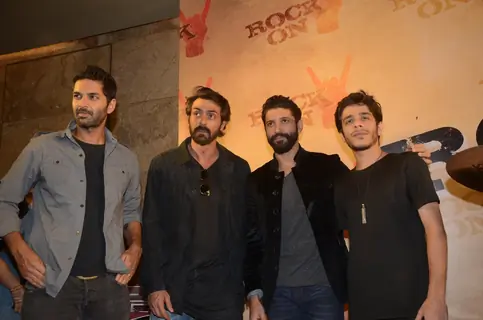 Farhan Akhtar, Arjun Rampal, Purab Kohli and Shashank Arora at Teaser Launch of ROCK ON 2!