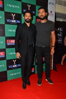 Yuvraj Singh and Farhan Akhtar at Launch of new Clothing line 'YouWeCan'