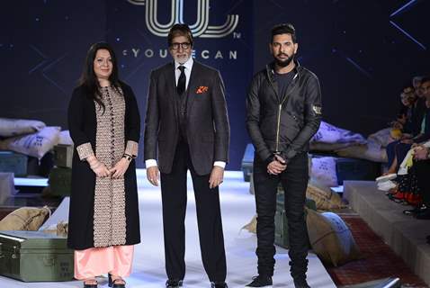 Yuvraj Singh along with Amitabh Bachchan at Launch of new Clothing line 'YouWeCan'