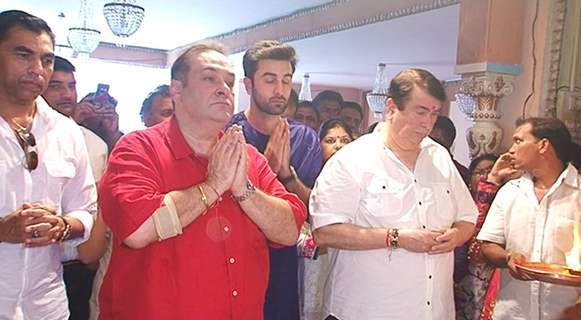 Ranbir Kapoor, Rajeev Kapoor and Randhir Kapoor and Family Celebrates Ganesh Chaturthi