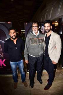 Amitabh Bachchan, Angad Bedi and Shoojit Sircar at Premiere of PINK in Delhi