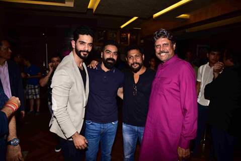 Kapil Dev, Angad Bedi and Shoojit Sircar at Premiere of PINK in Delhi