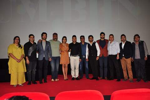 Neha Sharma, Aditya Seal, Bhushan Kumar and Aashim Gulati at Launch of film 'Tum Bin 2'