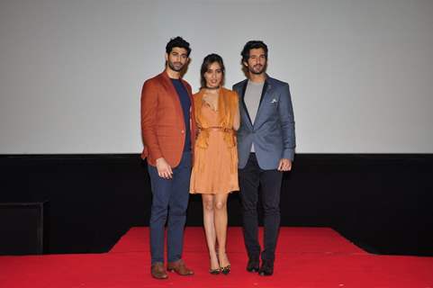 Neha Sharma, Aditya Seal and Aashim Gulati at Launch of film 'Tum Bin 2'