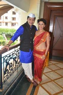 Shreyas Talpade and Manjari Fadnis at Wah Taj Interviews