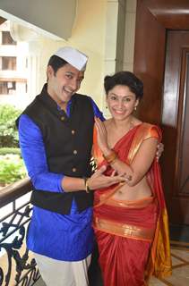 Shreyas Talpade and Manjari Fadnis at Wah Taj Interviews