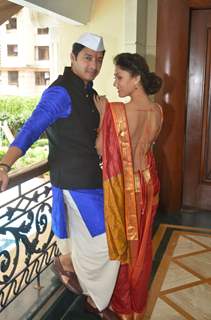 Shreyas Talpade and Manjari Fadnis at Wah Taj Interviews