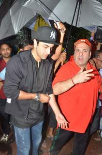 Ranbir and Rajiv Kapoor at R.K Studio Ganesh Visarjan