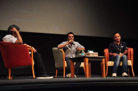 Nawazuddin Siddiqui and Subhash Ghai at Whistling Woods