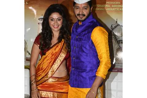 Manjari Fadnis and Shreyas Talpade at Trailer Launch of 'WAH TAJ'