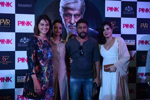 Taapsee Pannu, Shoojit Sircar, Kirti Kulhari at Press Meet of PINK in Delhi