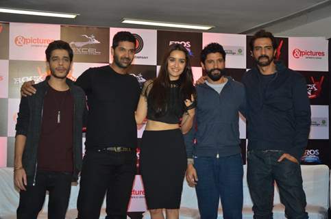 Purab Kohli, Shraddha Kapoor, Farhan Akhtar and Arjun Kapoor at Music Launch of 'Rock On 2'